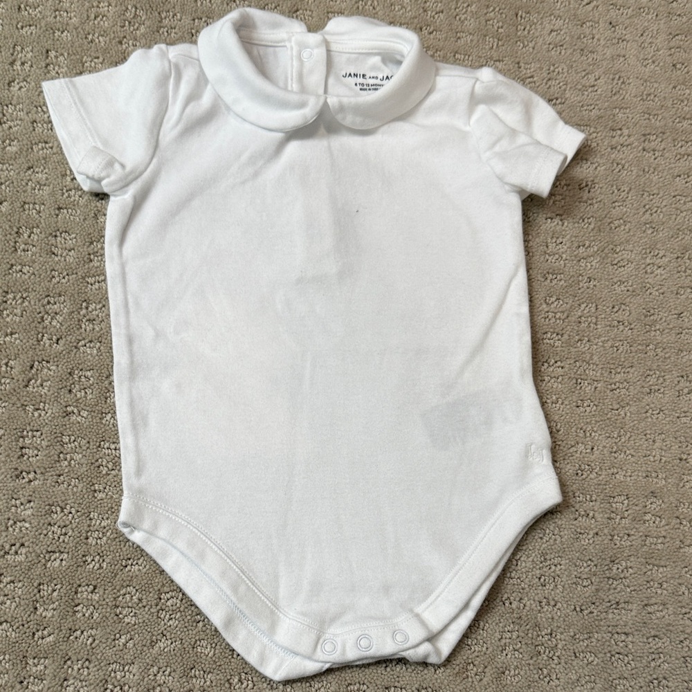 Janie and Jack Peter Pan Collar Classic White Bodysuit
